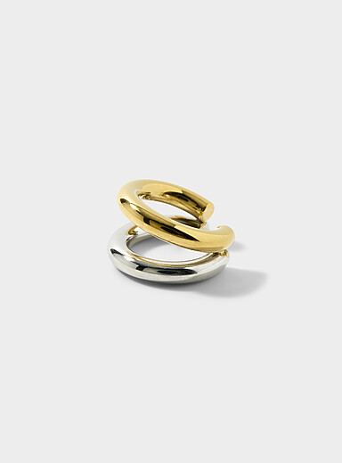 Two-tone openwork ear cuff