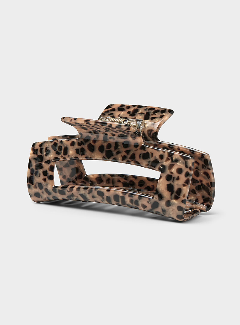 Leopard Pattern Clip Leopard rectangular clip | Simons | Shop Barrettes and Hair Clips ...