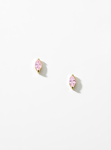 Simons: Les boucles d'oreilles ovales pierre de naissance Mai pour femme