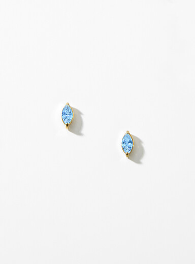 Simons: Les boucles d'oreilles ovales pierre de naissance Mai pour femme