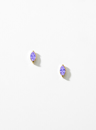Simons: Les boucles d'oreilles ovales pierre de naissance Mai pour femme