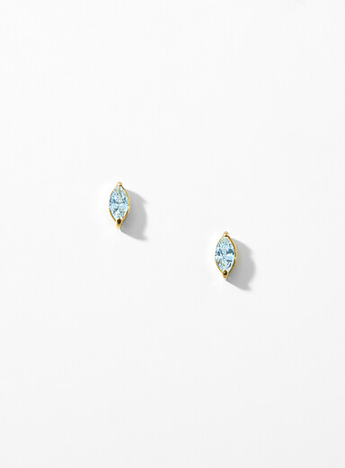 Simons: Les boucles d'oreilles ovales pierre de naissance Mai pour femme