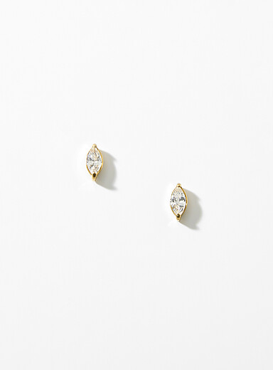 Simons: Les boucles d'oreilles ovales pierre de naissance Mai pour femme