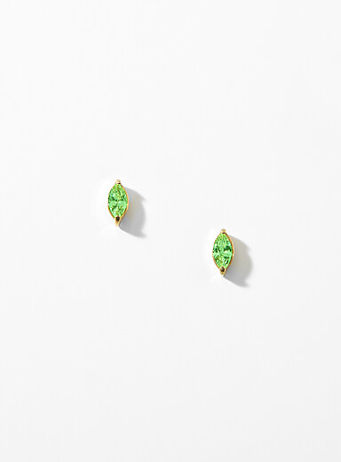 Simons: Les boucles d'oreilles ovales pierre de naissance Mai pour femme
