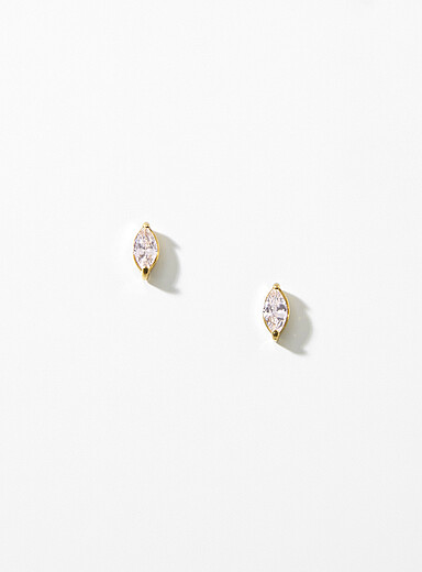 Simons: Les boucles d'oreilles ovales pierre de naissance Mai pour femme