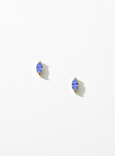 Simons: Les boucles d'oreilles ovales pierre de naissance Mai pour femme