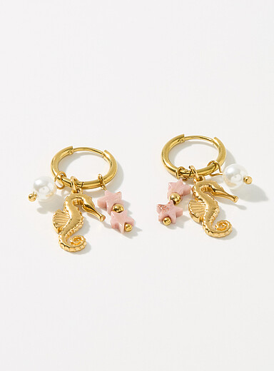 Vacation charm hoops
