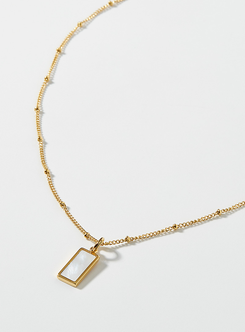 Simons Assorted Iridescent rectangular pendant necklace for women
