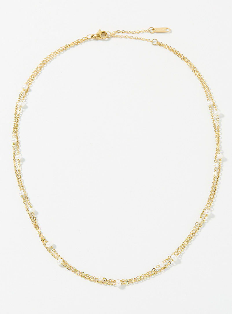 Simons Assorted Pearly bead double chain for women