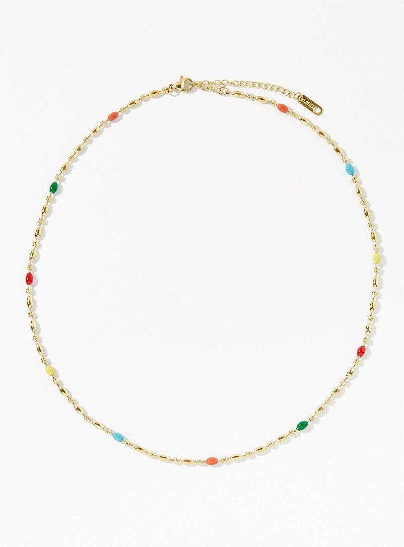 Simons Assorted Enamel bead chain for women