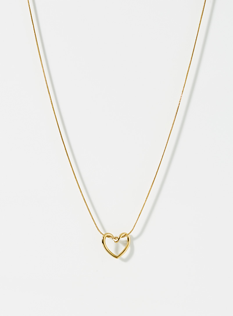 Simons Assorted Twisted heart golden necklace for women