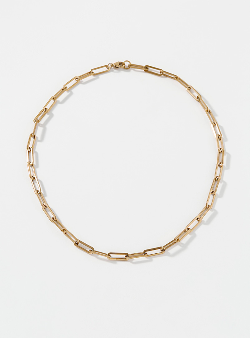 Simons Assorted Golden paperclip chain for women