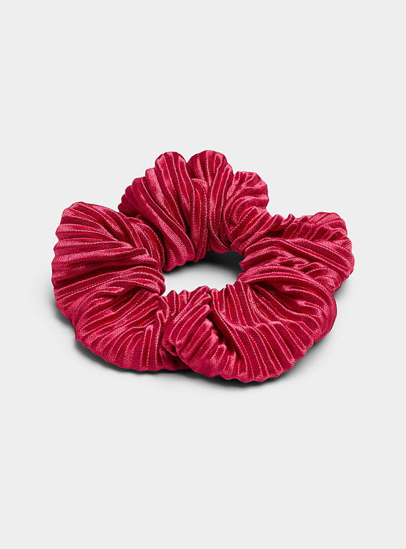 Simons Red Accordion pleat scrunchie for women