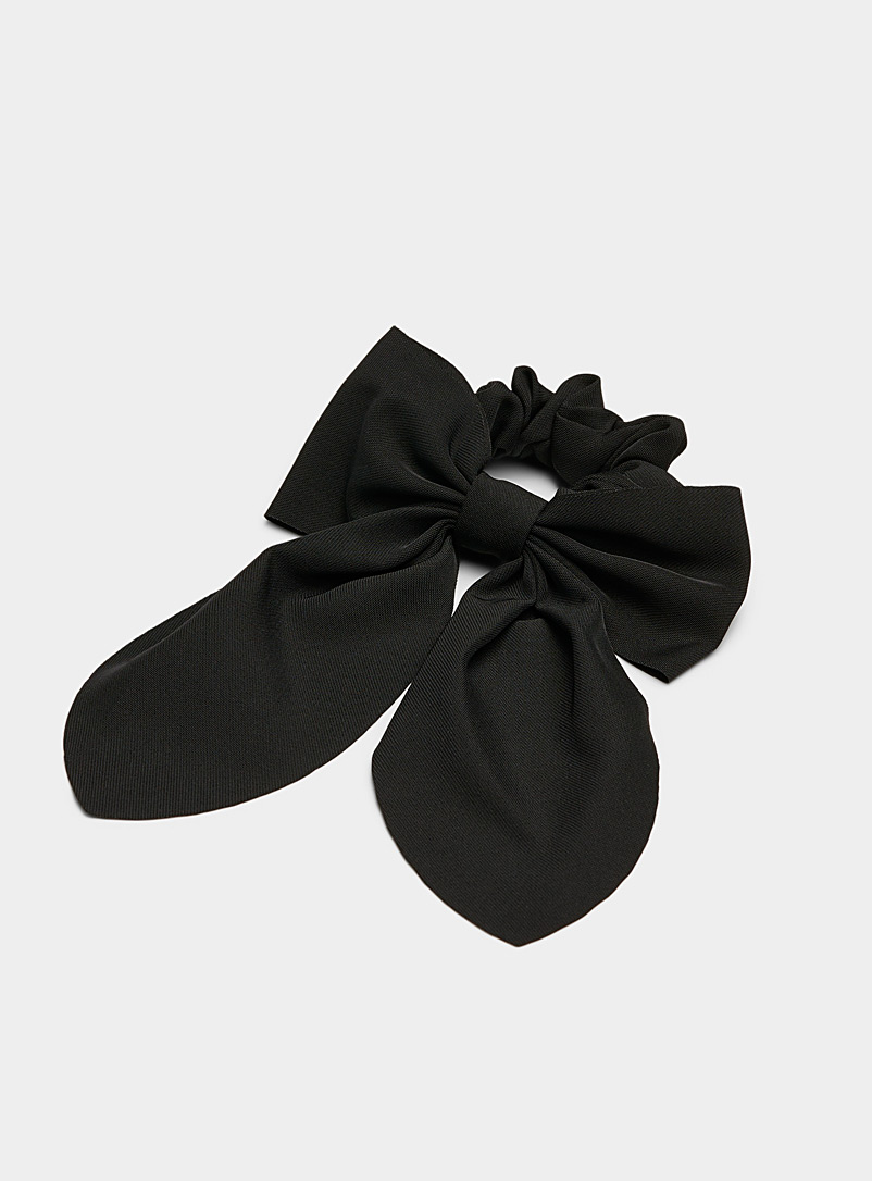 Simons Black Large bow scrunchie for women