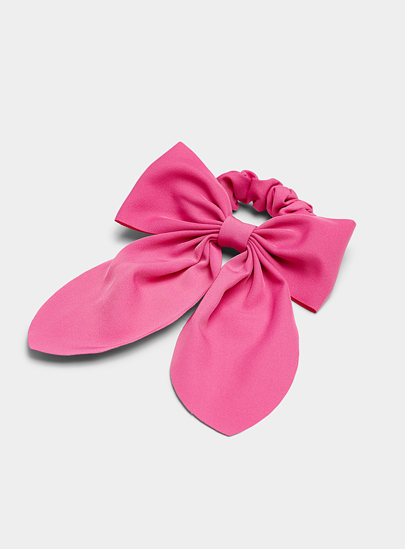Simons Pink Large bow scrunchie for women