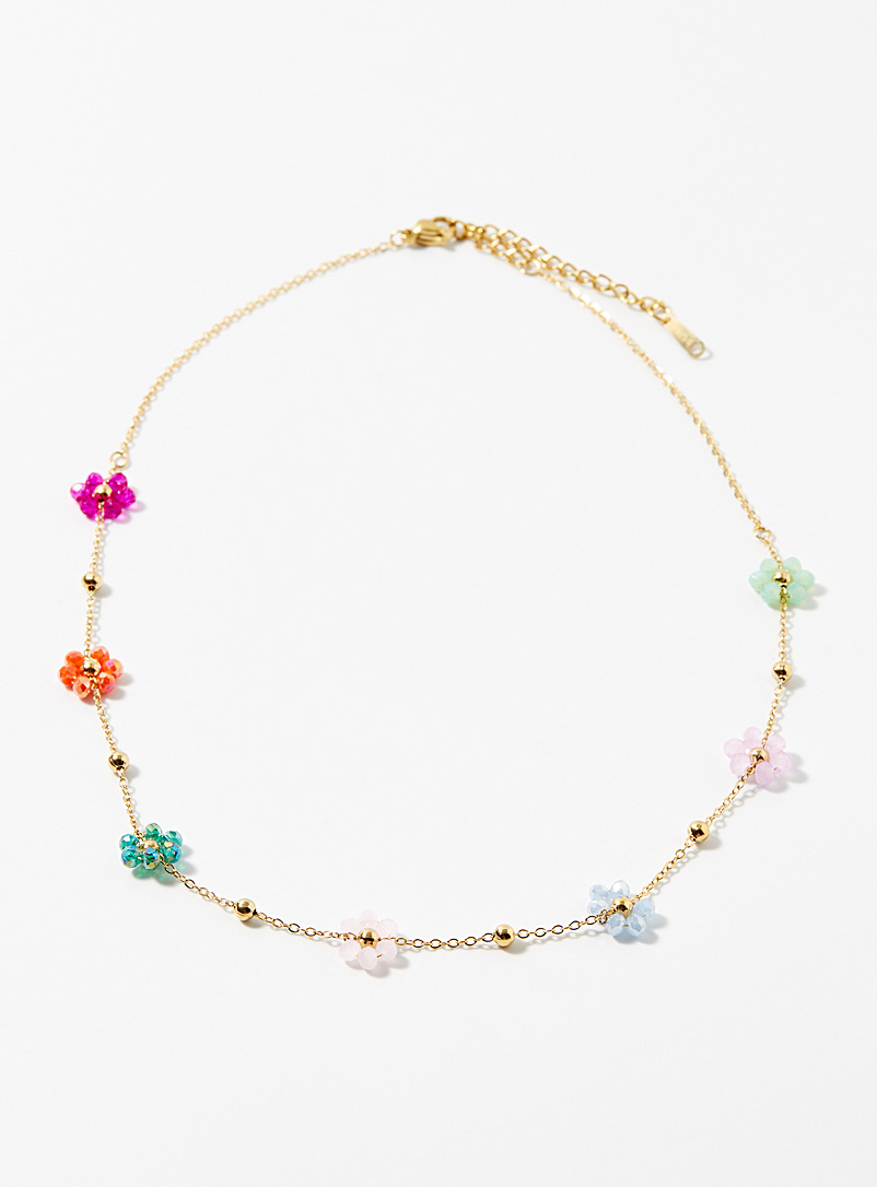 Simons Assorted Faceted-bead floral chain for women