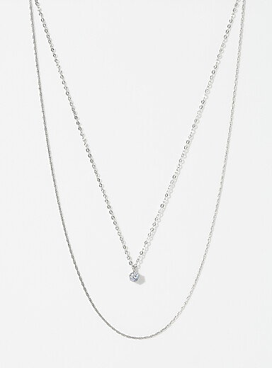La double cha&icirc;ne zircon cubique