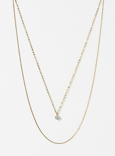 Cubic zirconia double chain