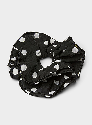 Large polka-dotted double scrunchie
