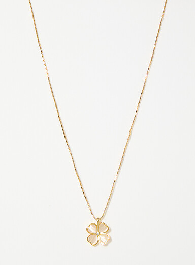 Mother-of-pearl clover gold chain