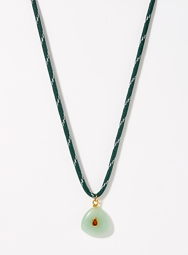 Natural-stone cord necklace