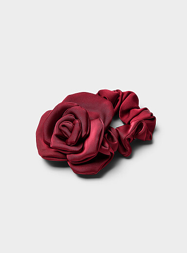 3D flower satin scrunchie