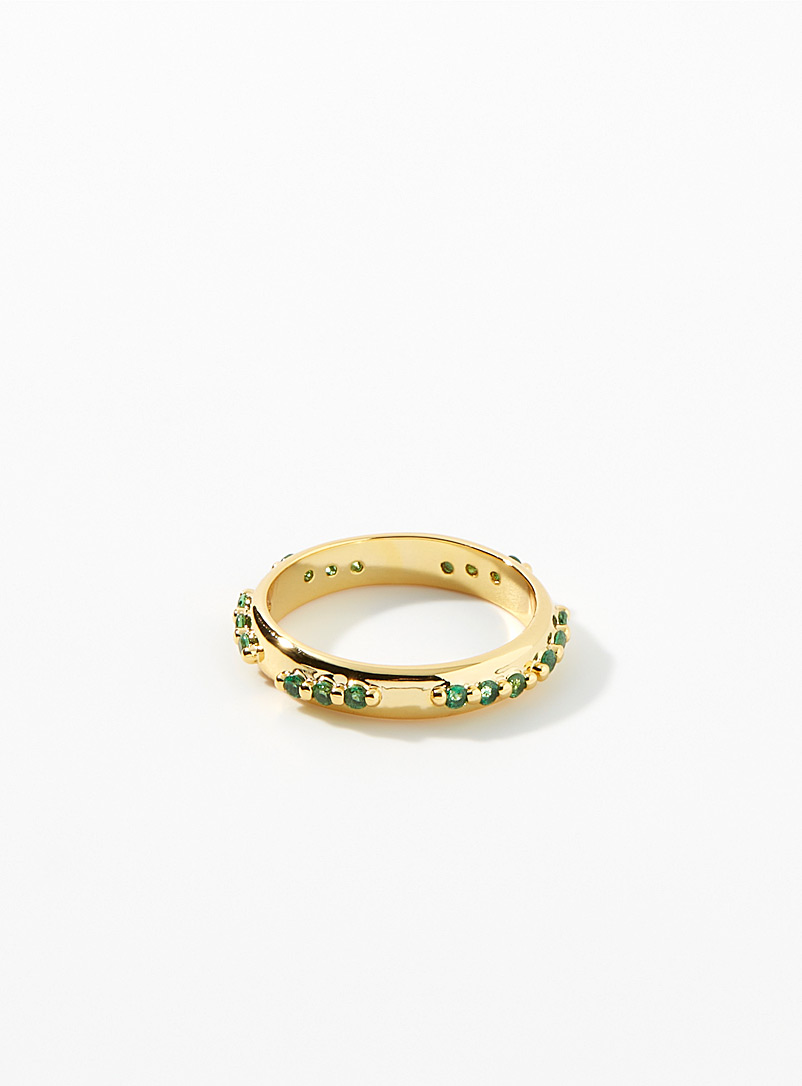 Simons Green Emerald crystal ring for women