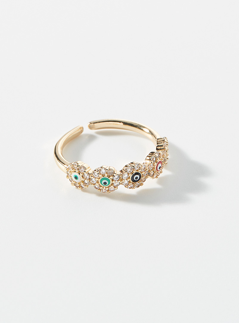 Simons Assorted Crystal flower ring for women