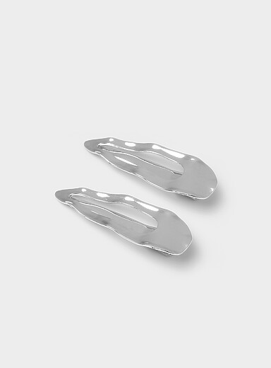 Les pinces m&eacute;talliques martel&eacute;es Ensemble de 2