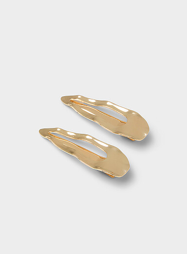 Hammered metallic clips Set of 2