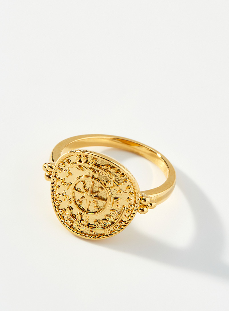 Simons Assorted Golden compass ring for women