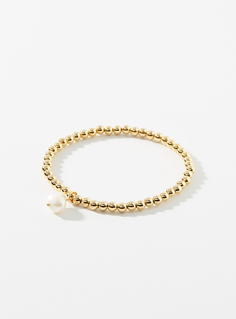Simons Patterned Yellow Freshwater pearl bracelet for women