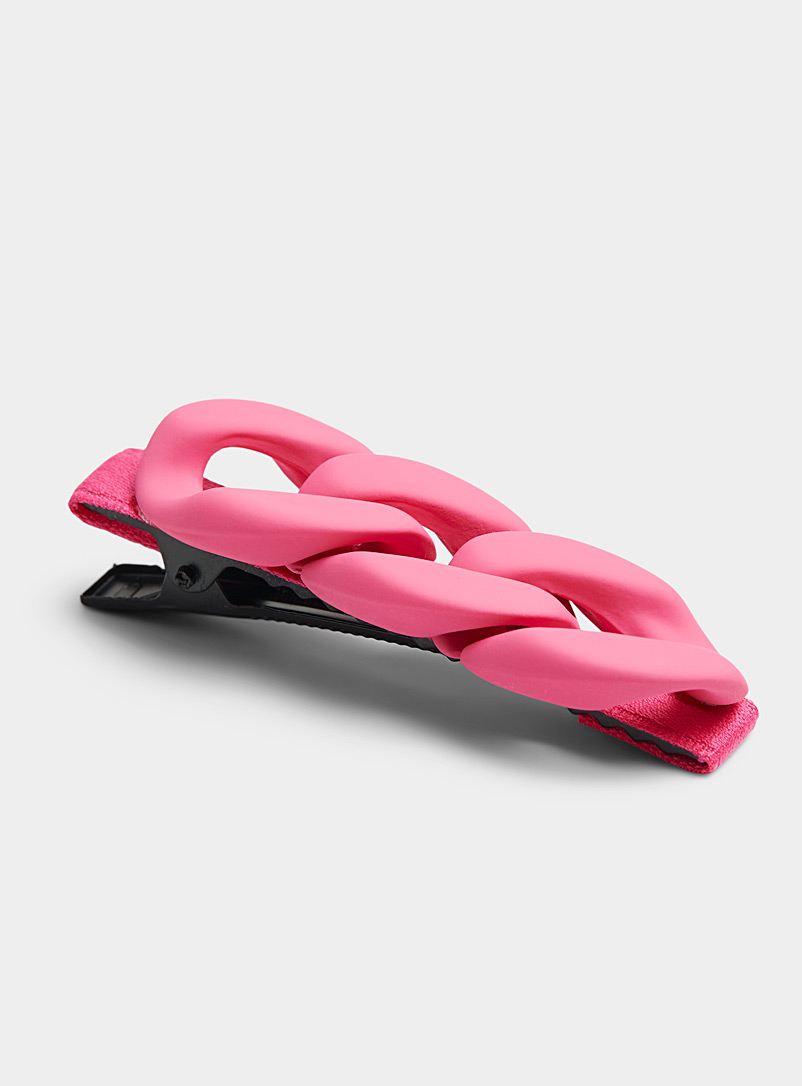 Simons Pink Colourful chain resin barrette for women