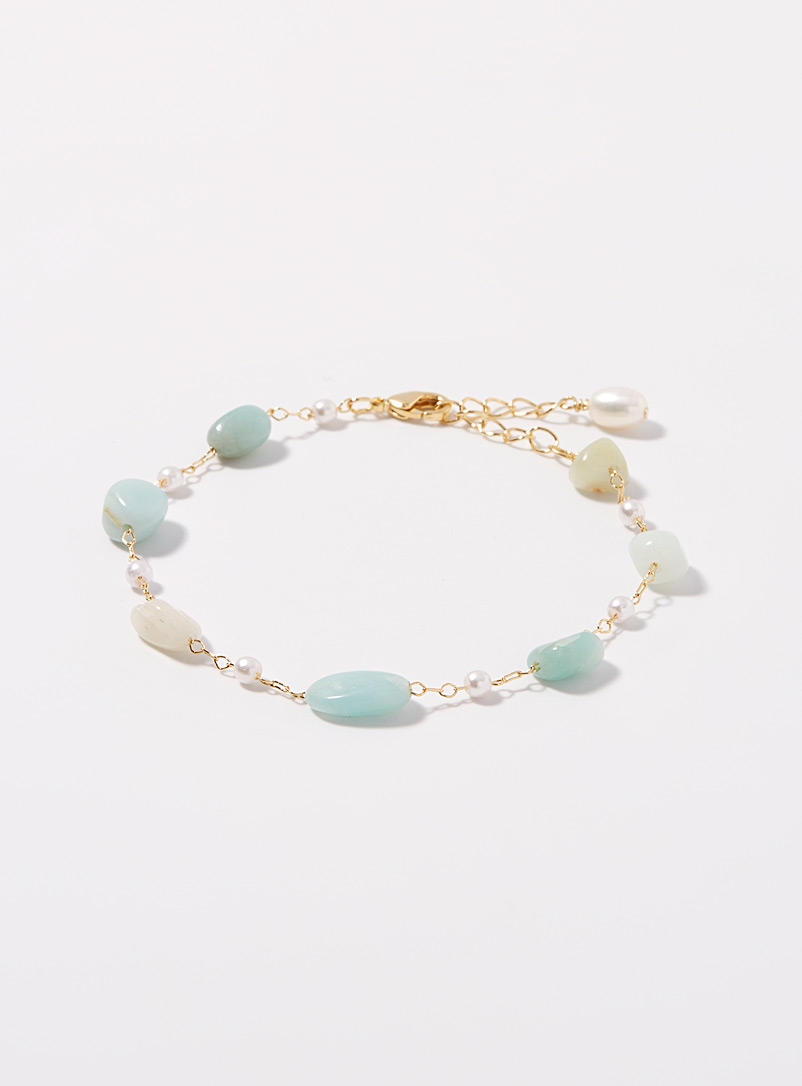 Simons: Le bracelet perles et aventurines Bleu pâle - Bleu ciel pour femme