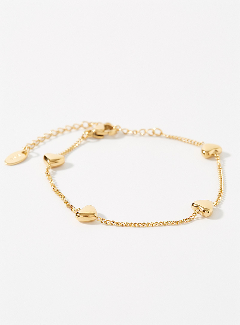 Simons: Le bracelet petits coeurs dorés Assorti pour femme