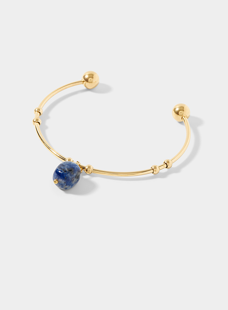 Simons: Le bracelet manchette agate bleue Assorti pour femme