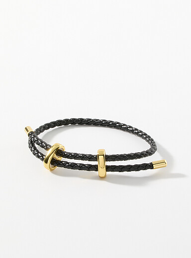 Braided faux-leather bracelet