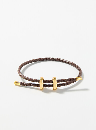 Le bracelet effet cuir tress&eacute;