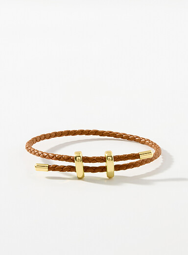 Le bracelet effet cuir tress&eacute;