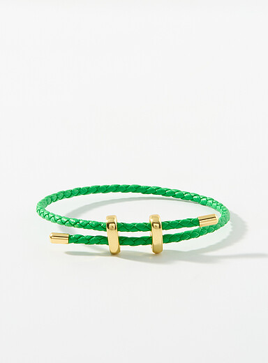 Braided faux-leather bracelet
