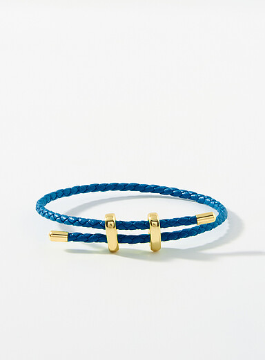 Braided faux-leather bracelet