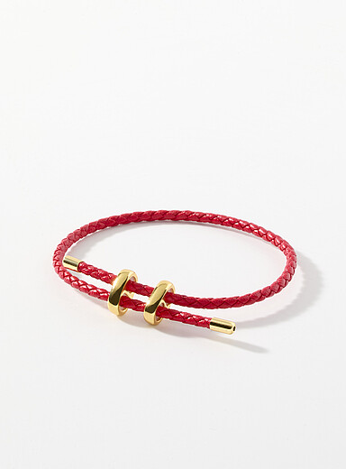 Le bracelet effet cuir tress&eacute;
