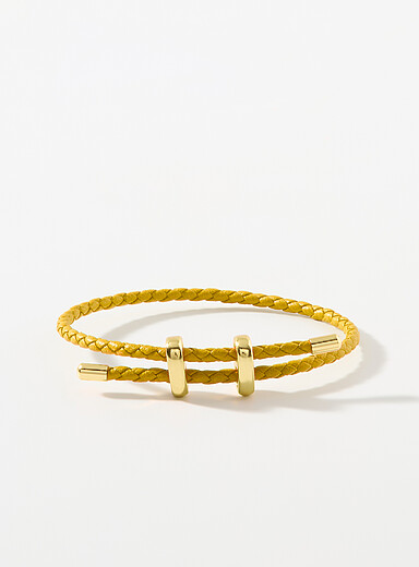 Braided faux-leather bracelet