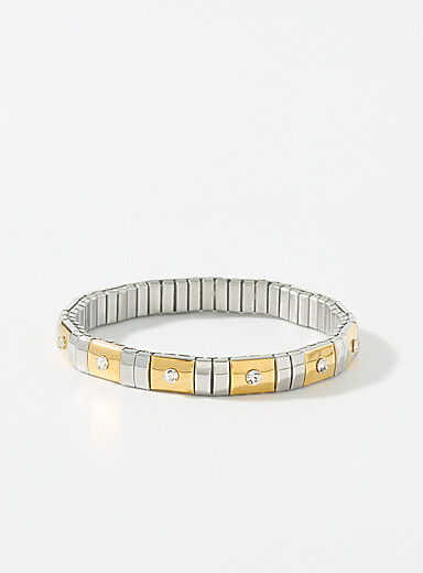 Le bracelet effet accord&eacute;on deux tons