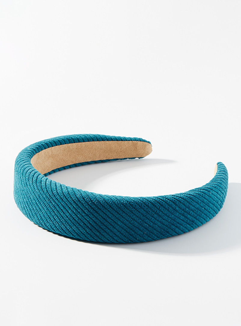 Simons Blue Turquoise velvet headband for women