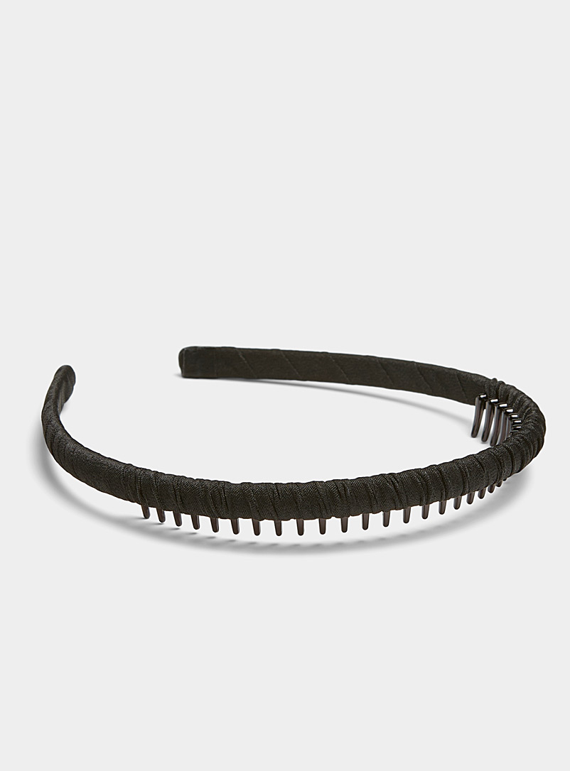 Simons Black Neutral ribbon headband for women