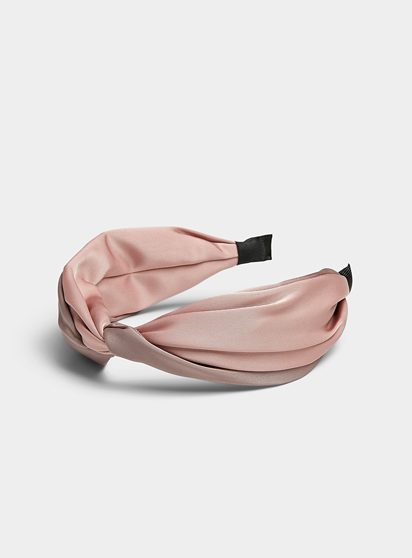 Simons Pink Two-tone interlaced headband for women