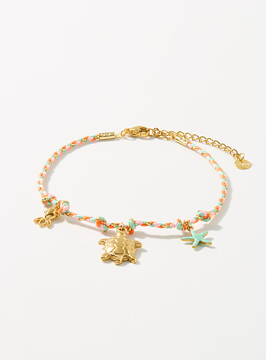 Sea charm cord anklet