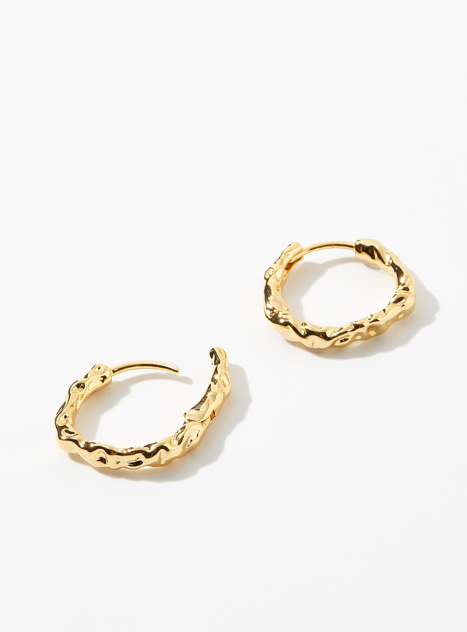 Simons - Women's Textured gold Hoop Earrings