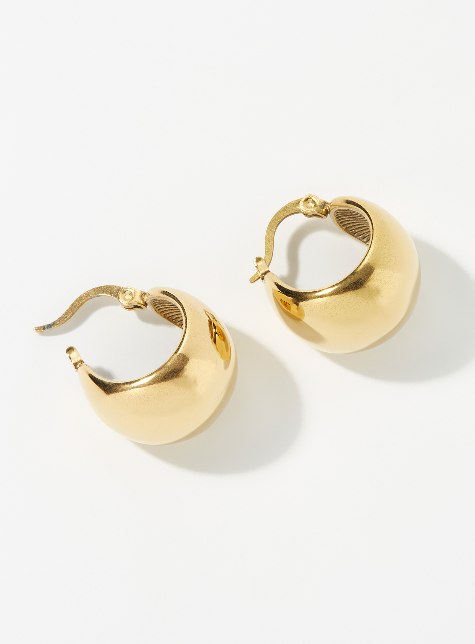 Simon's Shiny Solid Hoops In Assorted